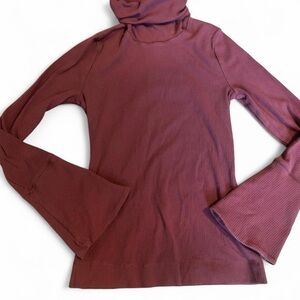 Free People Burgundy Cowl Neck Sweater